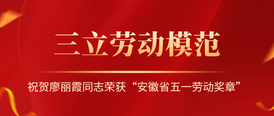祝賀！安徽省勞動模范廖麗霞！